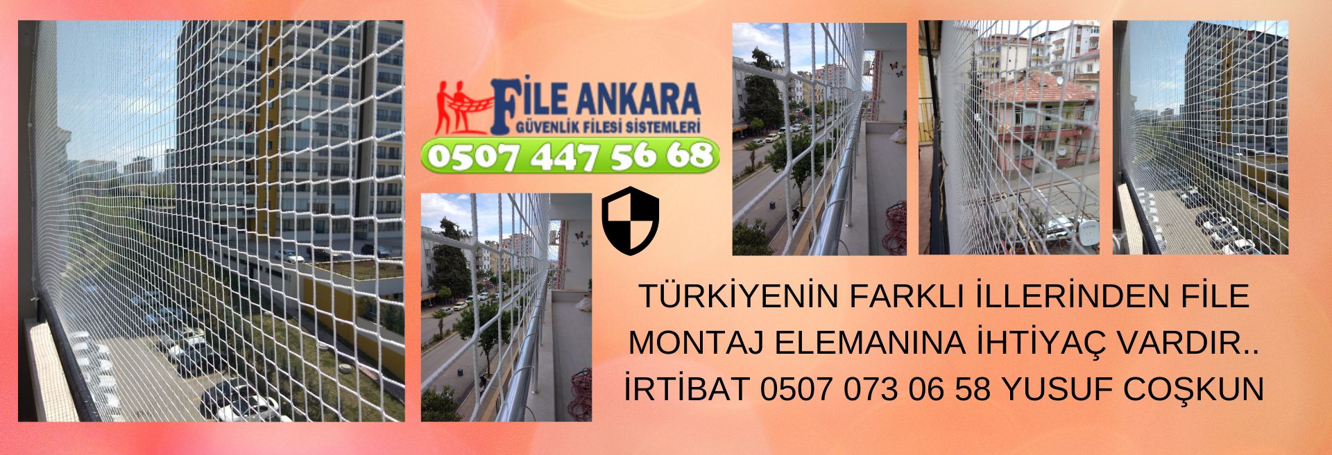 File ustaları için Güvenlik Filesi Malzeme Satış Satış ve Montajı