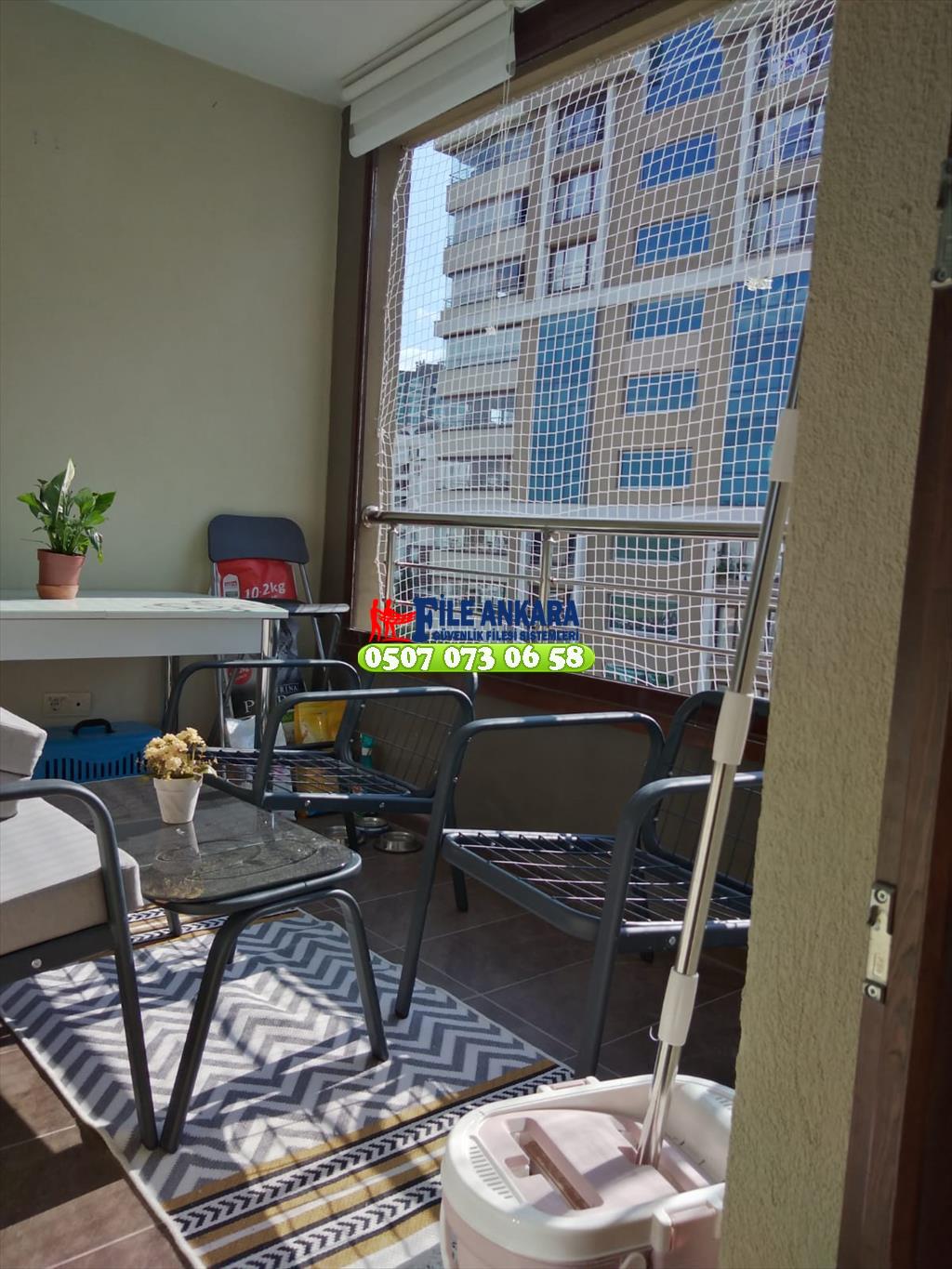 Ankara Balkon Filesi Kuş Filesi Teras Filesi Merdiven Filesi Apartman Filesi 0507 447 56 68