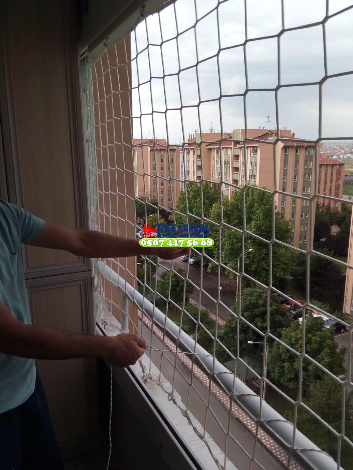 Ankara Nallıhan Balkon  koruma filesi - Merdiven filesi - En ucuz balkon güvenlik filesi satış ve montajı 0507 447 56 68